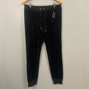 Juicy Couture Black Label Joggers with Pink Jewels Size Medium Y2K Velour